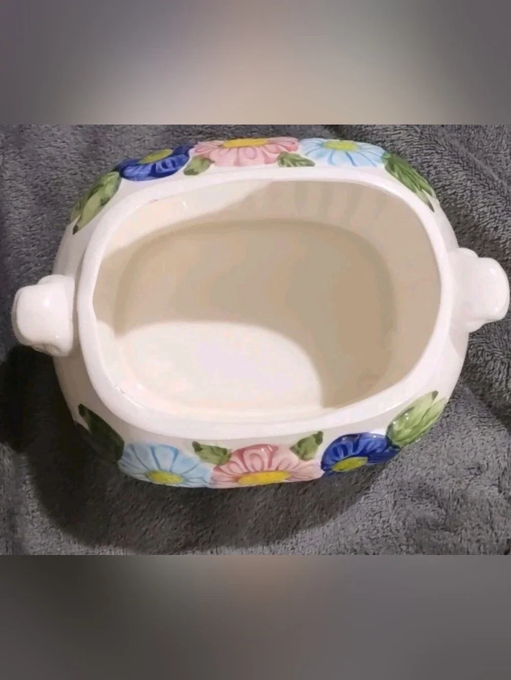Floral Daisy Soup Tureen Lid & Ladle 7½